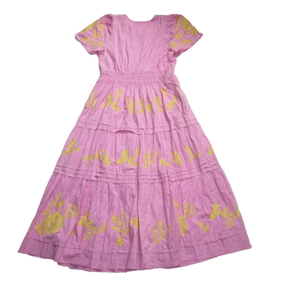 NWT Anthropologie Maeve Somerset Maxi in Pink Embroidered Edition Dress MP - Picture 11 of 11